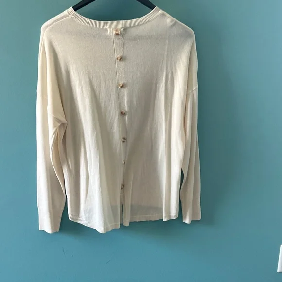 Blu Pepper Cream Lightweight Long Sleeve Sweater - Picture 2 of 3